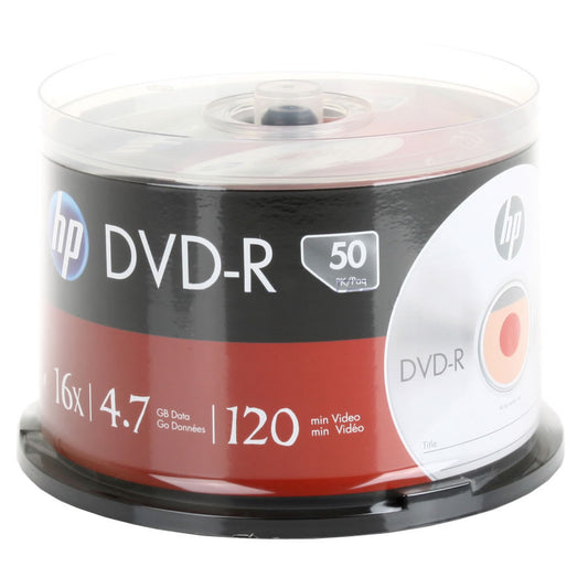 HP Branded 16X DVD-R Media 50 Pack in Cake Box (DM16050CB) - FS GIFTS